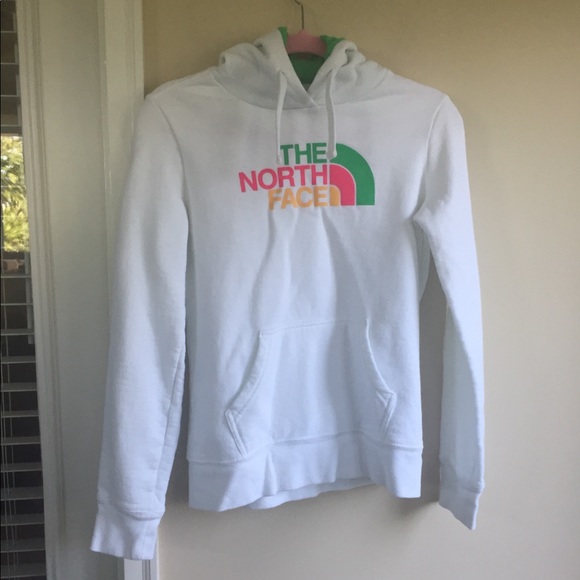 The North Face Tops - The north face white hoodie A006